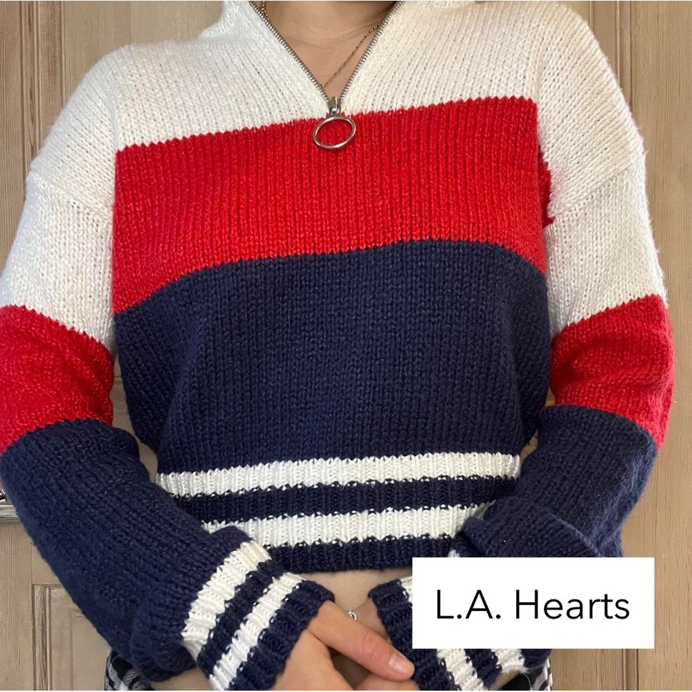 LA HEARTS ZipUp Sweater